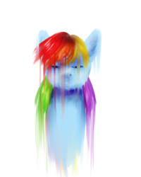 Size: 2400x3000 | Tagged: safe, artist:maria-fly, rainbow dash, pony, g4, female, high res, melting, solo