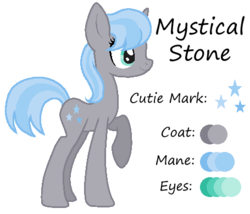 Size: 455x390 | Tagged: safe, artist:kiananuva12, oc, oc only, oc:mystical stone, pony, unicorn, female, magical lesbian spawn, mare, offspring, parent:maud pie, parent:trixie, parents:mauxie, reference sheet, solo