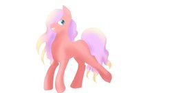 Size: 1211x660 | Tagged: safe, artist:vivianity, oc, oc only, oc:sundance, earth pony, pony, blank flank, female, hair over one eye, magical lesbian spawn, mare, offspring, parent:maud pie, parent:trixie, parents:mauxie, simple background, solo, white background