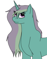 Size: 1024x1280 | Tagged: safe, artist:mocha-passionona, oc, oc only, oc:comet glimmer, pony, unicorn, female, magical lesbian spawn, mare, offspring, parent:maud pie, parent:trixie, parents:mauxie, simple background, solo, white background