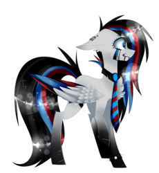 Size: 2120x2308 | Tagged: safe, artist:huirou, oc, oc only, oc:huirou lazuli, pegasus, pony, colored wings, crying, high res, multicolored wings, raised hoof, solo