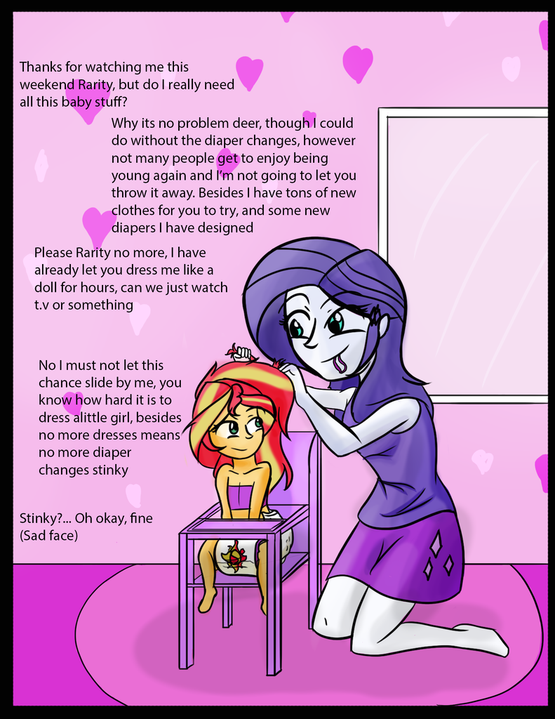 Questionable Artist Diaperednight Rarity Sunset Shimmer Equestria Girls Age