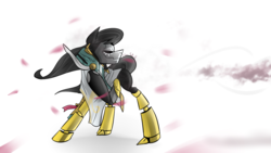 Size: 1280x720 | Tagged: safe, artist:imskull, octavia melody, earth pony, pony, g4, crossover, female, jhin (league of legends), jhin the virtuoso, khada jhin, league of legends, solo