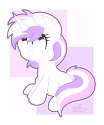 Size: 1024x1231 | Tagged: safe, artist:vaetan, oc, oc only, oc:glam rock, pony, unicorn, looking up, sitting, smiling, solo