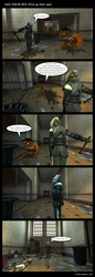 Size: 2020x5890 | Tagged: safe, artist:charlydasher, oc, oc only, oc:calamity, fallout equestria, 3d, comic, crossover, gmod, high res, metrocop, pick up that can