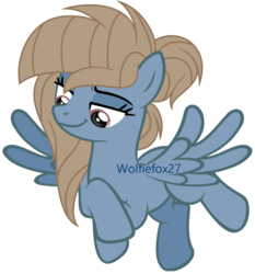 Size: 1024x1101 | Tagged: safe, artist:wolfiefox27, oc, oc only, oc:magnesium flow, pegasus, pony, base used, no tail, offspring, parent:limestone pie, parent:zephyr breeze, parents:zephyrstone, simple background, solo, transparent background, watermark