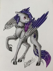 Size: 1024x1365 | Tagged: safe, artist:drago-draw, oc, oc only, pegasus, pony, commission, solo, traditional art