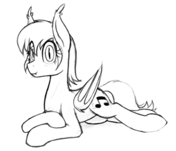 Size: 798x685 | Tagged: safe, artist:anearbyanimal, oc, oc only, oc:fruitful melody, bat pony, pony, cat eyes, explicit source, fangs, looking at you, monochrome, slit pupils, solo