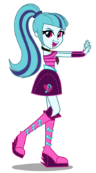 Size: 2000x3600 | Tagged: safe, artist:mixiepie, sonata dusk, equestria girls, g4, my little pony equestria girls: rainbow rocks, boots, clothes, cute, female, fingerless gloves, gloves, high heel boots, high res, jewelry, looking at you, open mouth, pendant, ponytail, raised leg, simple background, skirt, smiling, solo, transparent background, vector