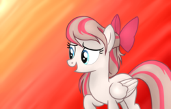 Size: 6600x4200 | Tagged: safe, artist:everesco, angel wings, pegasus, pony, g4, absurd resolution, bow, female, hair bow, mare, smiling, solo