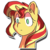 Size: 512x512 | Tagged: safe, artist:kenishra, sunset shimmer, pony, unicorn, g4, blank stare, bust, ear fluff, female, portrait, simple background, solo, transparent background