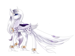 Size: 3200x2400 | Tagged: safe, artist:minelvi, oc, oc only, oc:kara, pony, unicorn, bedroom eyes, bracelet, cloak, clothes, curved horn, eyelashes, female, high res, hoof fluff, horn, horn ring, jewelry, makeup, mare, ring, simple background, solo, transparent background, unicorn oc