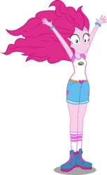 Size: 3148x5131 | Tagged: safe, artist:twls7551, pinkie pie, equestria girls, g4, my little pony equestria girls: legend of everfree, absurd resolution, boots, clothes, female, shorts, simple background, socks, solo, transparent background, vector