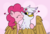 Size: 2632x1769 | Tagged: safe, artist:vigilantefreak, gilda, pinkie pie, griffon, pony, g4, cheek kiss, chest fluff, duo, ear fluff, female, heart, kissing, lesbian, pink hair, ship:gildapie, shipping, wing fluff