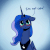 Size: 1200x1200 | Tagged: safe, artist:anticular, princess luna, alicorn, pony, ask sunshine and moonbeams, g4, :t, animated, blatant lies, blushing, cute, dialogue, eye shimmer, female, gif, i'm not cute, lies, lunabetes, madorable, mare, scrunchy face, solo, tsundere, tsunderuna