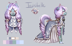 Size: 1280x815 | Tagged: safe, artist:askdarlingadelaide, oc, oc only, oc:invisibelle, earth pony, pony, clothes, dress, solo