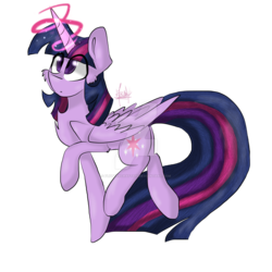 Size: 1024x1024 | Tagged: safe, artist:teaandsheep, twilight sparkle, alicorn, pony, g4, female, glowing horn, horn, simple background, solo, transparent background, twilight sparkle (alicorn), watermark