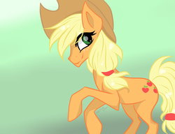 Size: 1024x788 | Tagged: safe, artist:tabithachan, applejack, earth pony, pony, g4, female, gradient background, solo