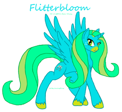 Size: 1340x1232 | Tagged: safe, artist:annonymouse, oc, oc only, oc:flitterbloom, alicorn, pony, alicorn oc, simple background, solo, spread wings, white background