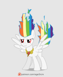 Size: 800x975 | Tagged: safe, artist:age3rcm, rainbow dash, pony, g4, animated, commission, element of loyalty, female, gif, show accurate, solo, super rainbow dash