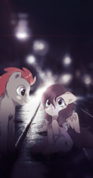 Size: 874x1668 | Tagged: safe, artist:alanj2007games, artist:nadiaamyrose, artist:theartofchickennuggetz, oc, oc only, pony, couple, cute, looking at you, manipulation, oc x oc, photoshop, realistic, romantic, shipping