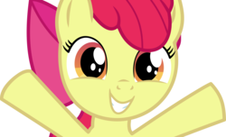 Size: 14329x8718 | Tagged: safe, artist:cyanlightning, apple bloom, earth pony, pony, g4, somepony to watch over me, .svg available, absurd resolution, adorabloom, close-up, cute, female, happy, simple background, smiling, solo, transparent background, vector