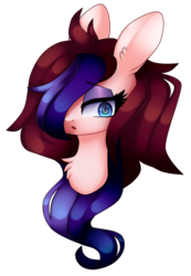 Size: 1261x1821 | Tagged: safe, artist:lnspira, oc, oc only, earth pony, pony, bust, female, hair over one eye, mare, portrait, simple background, solo, transparent background