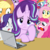 Size: 4960x5000 | Tagged: safe, artist:octavi1124, applejack, derpy hooves, fluttershy, pinkie pie, rainbow dash, rarity, starlight glimmer, twilight sparkle, alicorn, earth pony, pegasus, pony, unicorn, g4, absurd resolution, computer, laptop computer, mane six, twilight sparkle (alicorn)