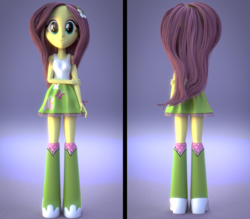 Size: 2196x1920 | Tagged: safe, artist:efk-san, fluttershy, equestria girls, g4, 3d, alternate hairstyle, female, solo