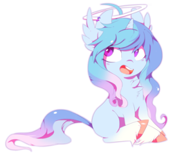 Size: 3264x2916 | Tagged: safe, artist:sorasku, oc, oc only, pony, unicorn, female, halo, high res, mare, simple background, sitting, solo, transparent background