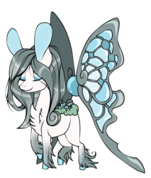 Size: 1015x1192 | Tagged: safe, artist:symphstudio, oc, oc only, original species, eyes closed, faering pony, female, mare, simple background, solo, transparent background