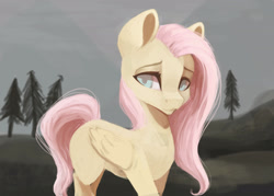Size: 2100x1500 | Tagged: safe, artist:minckies, fluttershy, pegasus, pony, g4, female, mare, missing cutie mark, solo, tree