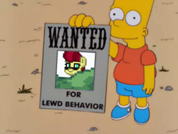 Size: 960x720 | Tagged: safe, oc, bart simpson, crossover, lewd, male, the simpsons, wanted poster