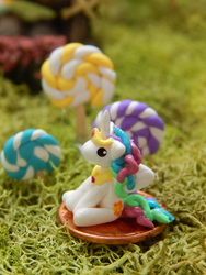 Size: 3456x4608 | Tagged: safe, artist:vivalahill, princess celestia, alicorn, pony, g4, craft, high res, irl, penny, photo, sculpture, sitting, solo, tiny, traditional art