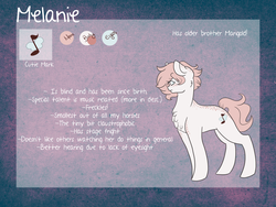 Size: 2000x1500 | Tagged: safe, artist:liefsong, oc, oc only, oc:melanie, pony, reference sheet, solo