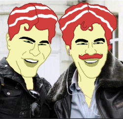 Size: 511x496 | Tagged: safe, flam, flim, human, g4, 1000 hours in ms paint, bogdanoff twins, bogposting, flim flam brothers, humanized, meme, ms paint, wat
