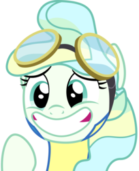 Size: 1660x2034 | Tagged: safe, artist:cloudyskie, vapor trail, pegasus, pony, g4, top bolt, .ai available, clothes, cute, embarrassed, female, goggles, show accurate, simple background, smiling, solo, transparent background, uniform, vaporbetes, vector, wonderbolt trainee uniform