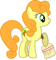 Size: 6178x6530 | Tagged: safe, artist:cloudyskie, carrot top, golden harvest, earth pony, pony, the last roundup, .ai available, absurd resolution, background pony, broom, female, mare, simple background, solo, transparent background, vector