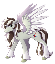 Size: 1558x1800 | Tagged: safe, artist:monnarcha, oc, oc only, pegasus, pony, art trade, female, looking at you, mare, simple background, smiling, solo, spread wings, transparent background, unshorn fetlocks