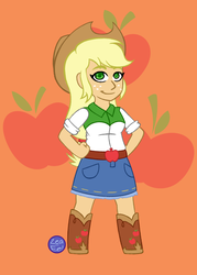 Size: 1500x2100 | Tagged: safe, artist:zeal-eel, applejack, equestria girls, g4, female, solo