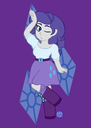 Size: 1500x2100 | Tagged: safe, artist:zeal-eel, rarity, equestria girls, g4, female, one eye closed, solo