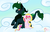 Size: 1024x648 | Tagged: safe, artist:raspberrystudios, oc, oc only, oc:aurelia charm, oc:zae fervor, alicorn, draconequus, pony, alicorn oc, cloud, female, green coat, handsome, horn, male, mare, multicolored hair, multiple legs, multiple limbs, pink coat, shipping, sky, stallion, straight, zaelia