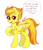 Size: 1314x1529 | Tagged: safe, artist:confetticakez, spitfire, pegasus, pony, g4, 10 seconds flat, bragging, chest fluff, dialogue, female, simple background, solo, speech bubble, white background