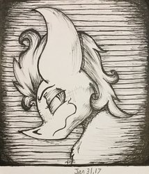 Size: 1024x1196 | Tagged: safe, artist:monochromepony625, oc, oc only, pony, smiling, solo, traditional art