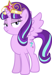 Size: 4153x6000 | Tagged: safe, artist:slb94, starlight glimmer, alicorn, pony, absurd resolution, accessory theft, alicornified, big crown thingy, crown, element of magic, female, jewelry, lidded eyes, looking at you, princess starlight glimmer, race swap, regalia, role reversal, s5 starlight, simple background, smiling, smirk, smug, solo, spread wings, starlicorn, this will end in communism, transparent background, vector