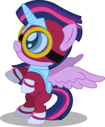 Size: 1484x1800 | Tagged: safe, artist:seahawk270, twilight sparkle, alicorn, pony, g4, power ponies (episode), bipedal, chibi, clothes, costume, cute, female, goggles, hnnng, masked matter-horn costume, power ponies, simple background, smiling, solo, spread wings, superhero, transparent background, twiabetes, twilight sparkle (alicorn)