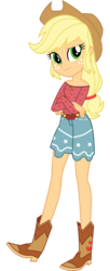 Size: 900x2200 | Tagged: safe, artist:mlgskittles, applejack, equestria girls, g4, my little pony equestria girls: legend of everfree, alternate clothes, boho, boots, camp fashion show outfit, cowboy boots, cowboy hat, crossed arms, female, freckles, hat, simple background, solo, stetson, transparent background, vector