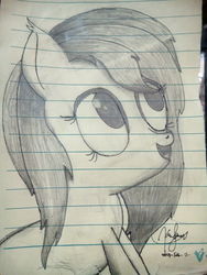 Size: 3120x4160 | Tagged: dead source, safe, artist:php142, oc, oc only, pony, happy, high res, lined paper, long mane, looking up, shading, shading practice, sitting, smiling, solo, traditional art