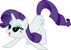 Size: 4270x3000 | Tagged: safe, artist:sollace, rarity, pony, g4, secret of my excess, .svg available, crouching, cute, female, happy, high res, iwtcir, open mouth, show accurate, simple background, smiling, solo, transparent background, vector