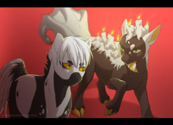 Size: 1402x1020 | Tagged: safe, artist:jay-kuro, oc, oc only, oc:bekto, oc:shoko, pony, candle, colt, commission, hooves, male